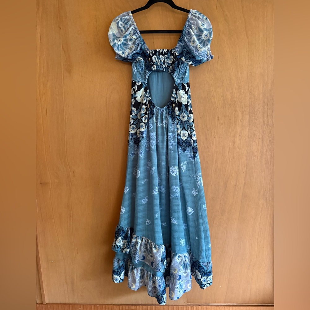 Free People Blue and Black Patterned Dress - Picture 3 of 5